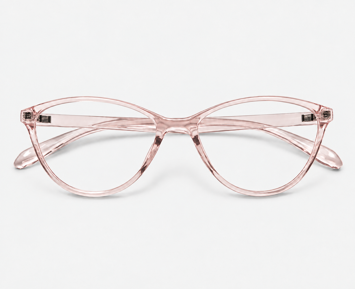 LUMINA 2520 C4 Glossy Transparent Blush Pink Acetate Square Eyeglasses – 53-17-147