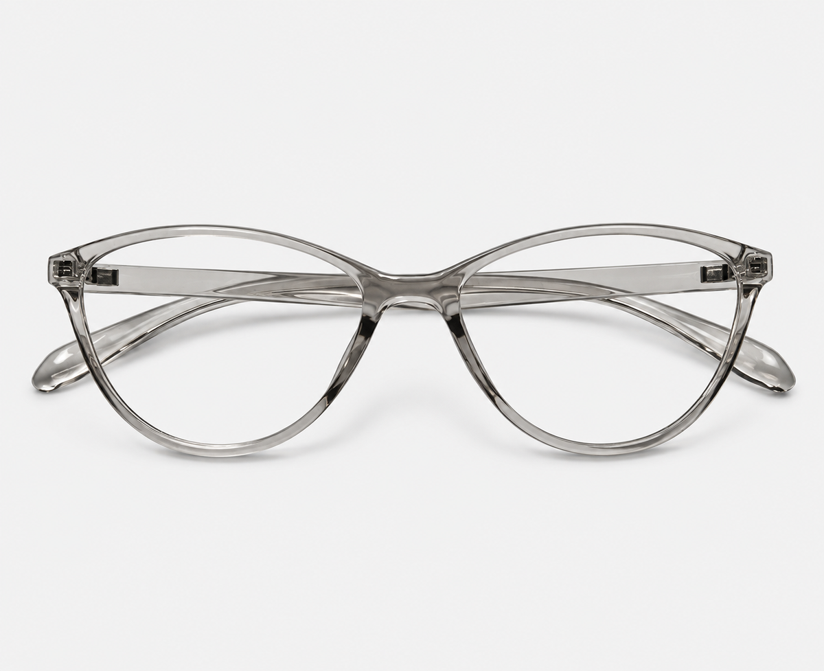 Color Eyewear 2520 C4 Transparent Smoke Grey Square Eyeglasses – 53-17-147