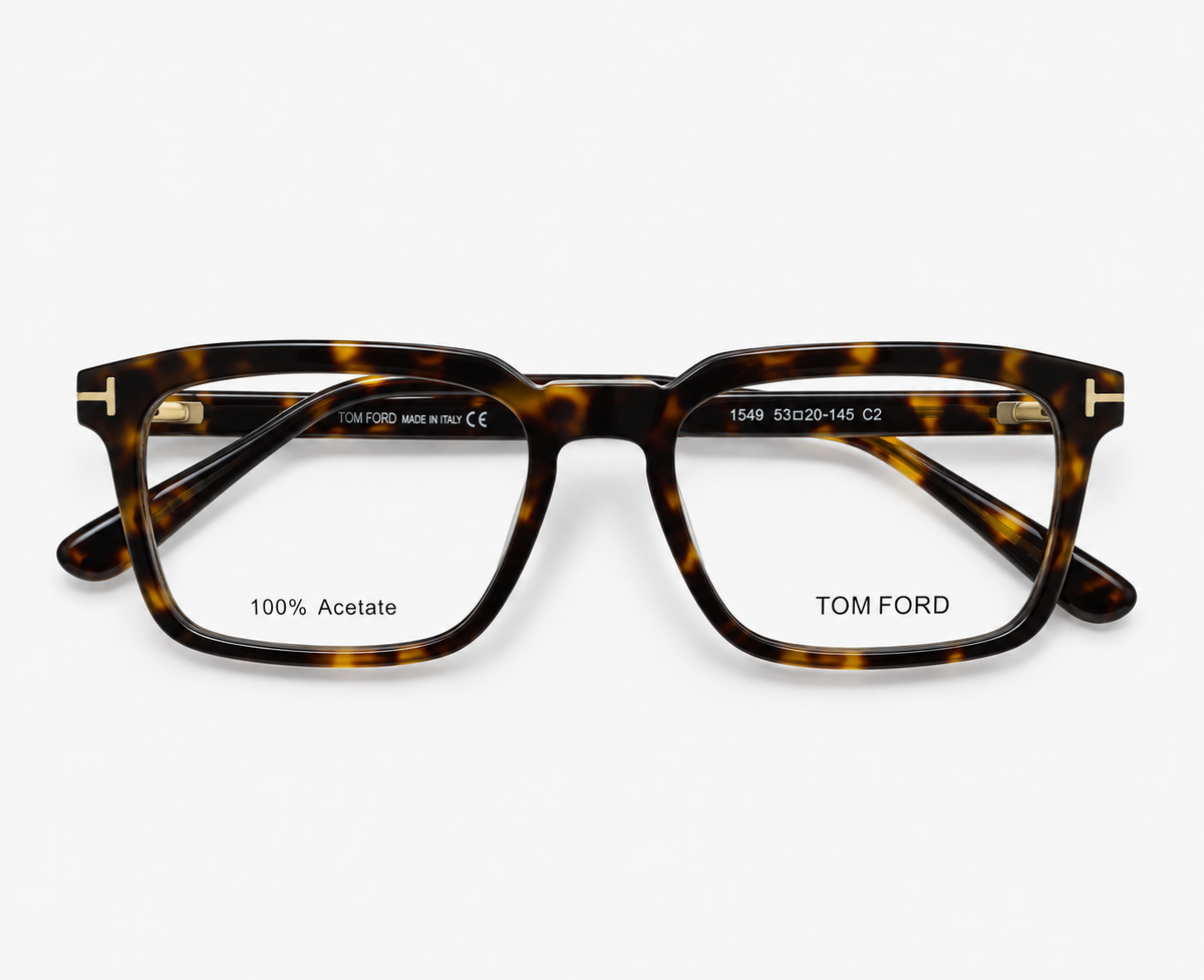 Tom Ford TF6032 C1 Tortoise Rectangular Eyeglasses – 52-18-145
