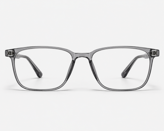 LUMINA 96632 Transparent Smoky Grey Round Eyeglasses