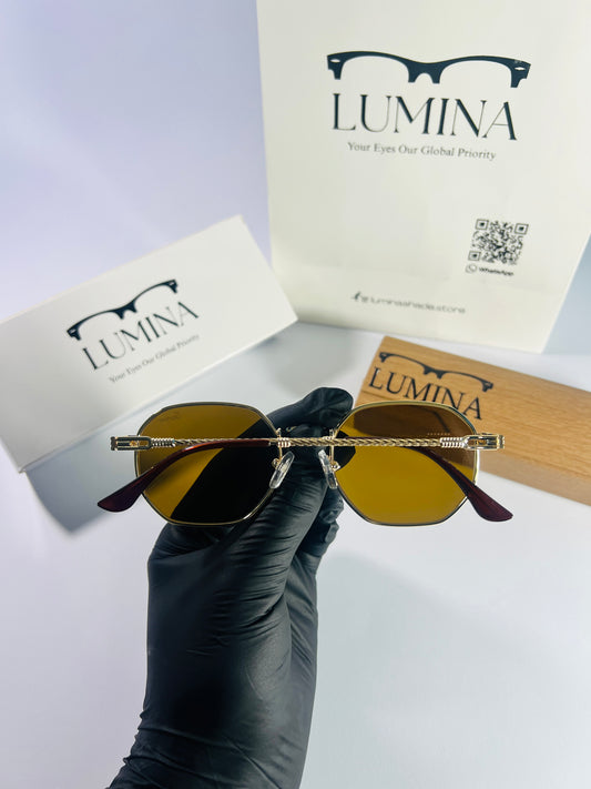 ROUNDED SQUARE SUNGLASSES BROWN SHADE