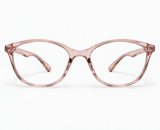 LUMINA 2520 C4 Glossy Transparent Blush Pink Acetate Square Eyeglasses – 53-17-147