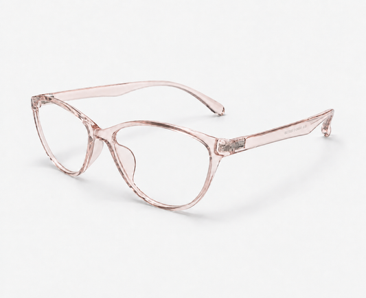 LUMINA 2520 C4 Glossy Transparent Blush Pink Acetate Square Eyeglasses – 53-17-147