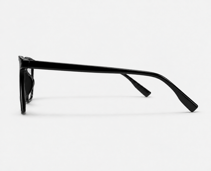 Glossy Black Tortoise Acetate Square Eyeglasses 96632