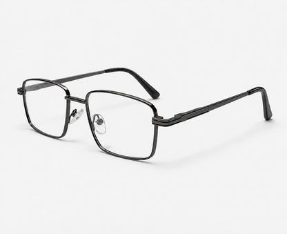AL7010 Black Metal Geometric Eyeglasses – 52-19-140