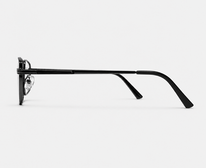 AL7010 Black Metal Geometric Eyeglasses – 52-19-140