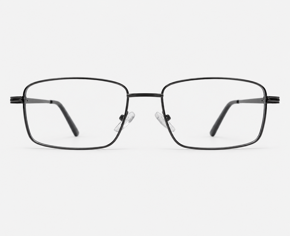 AL7010 Black Metal Geometric Eyeglasses – 52-19-140