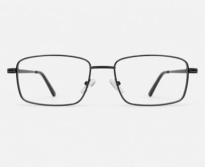 AL7010 Black Metal Geometric Eyeglasses – 52-19-140