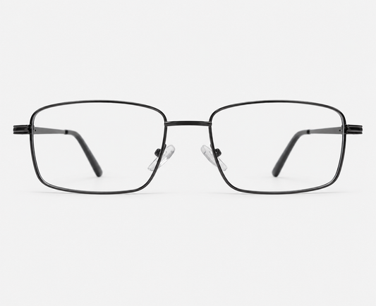 AL7010 Black Metal Geometric Eyeglasses – 52-19-140