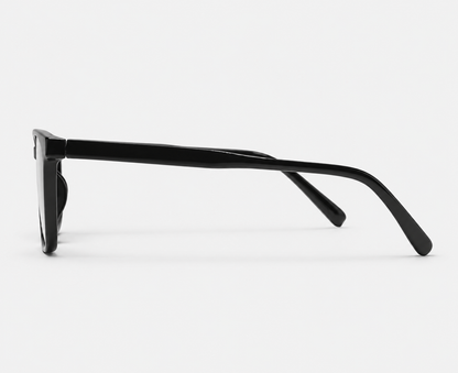 Glossy Matte Black Acetate Square Eyeglasses 96642