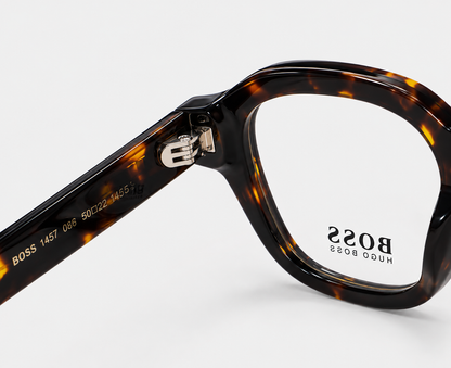 Hugo Boss 1457 086 Tortoise Square Eyeglasses – 50-22-145