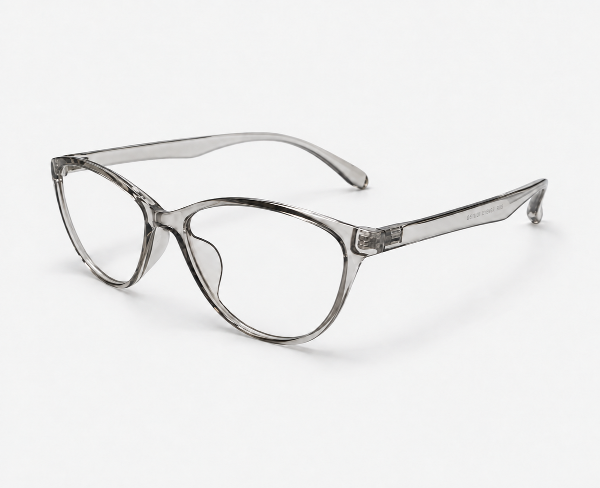 Color Eyewear 2520 C4 Transparent Smoke Grey Square Eyeglasses – 53-17-147