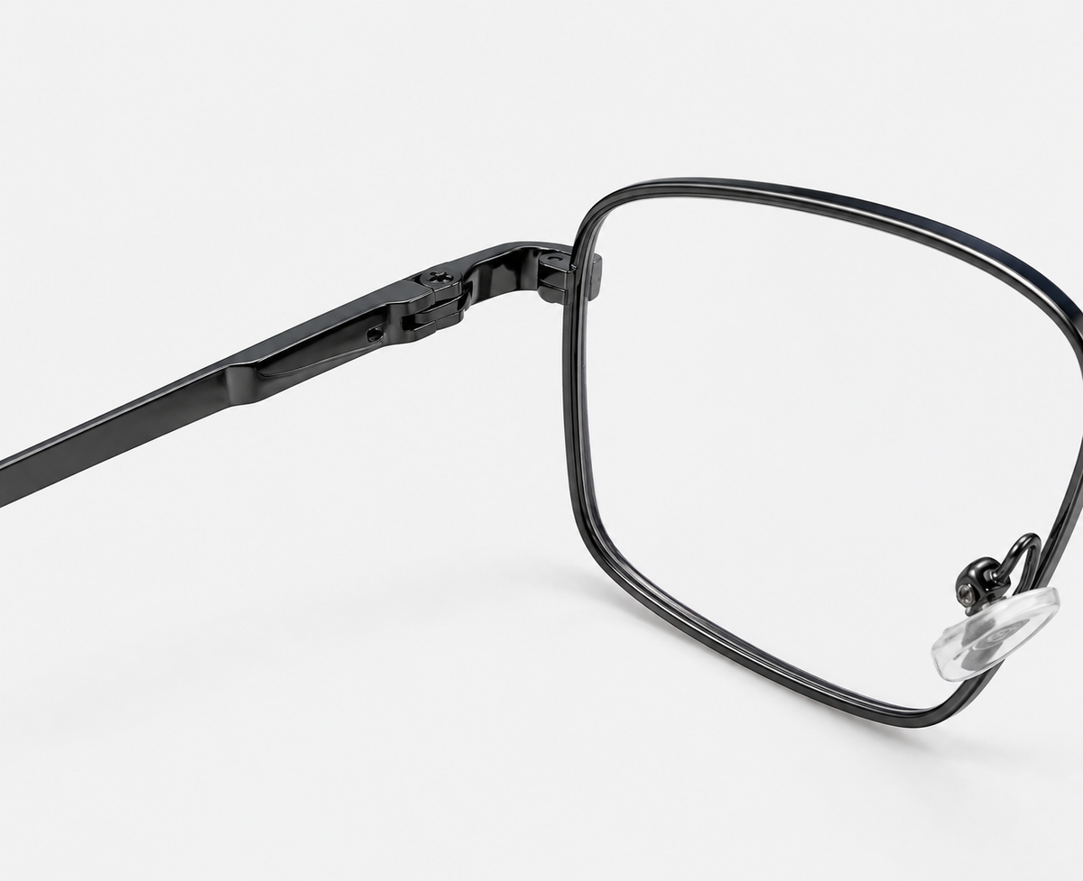 AL7010 Black Metal Geometric Eyeglasses – 52-19-140
