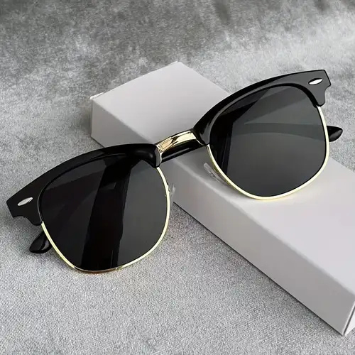 Clubmaster Classic Black Shade Gold Metal Frame