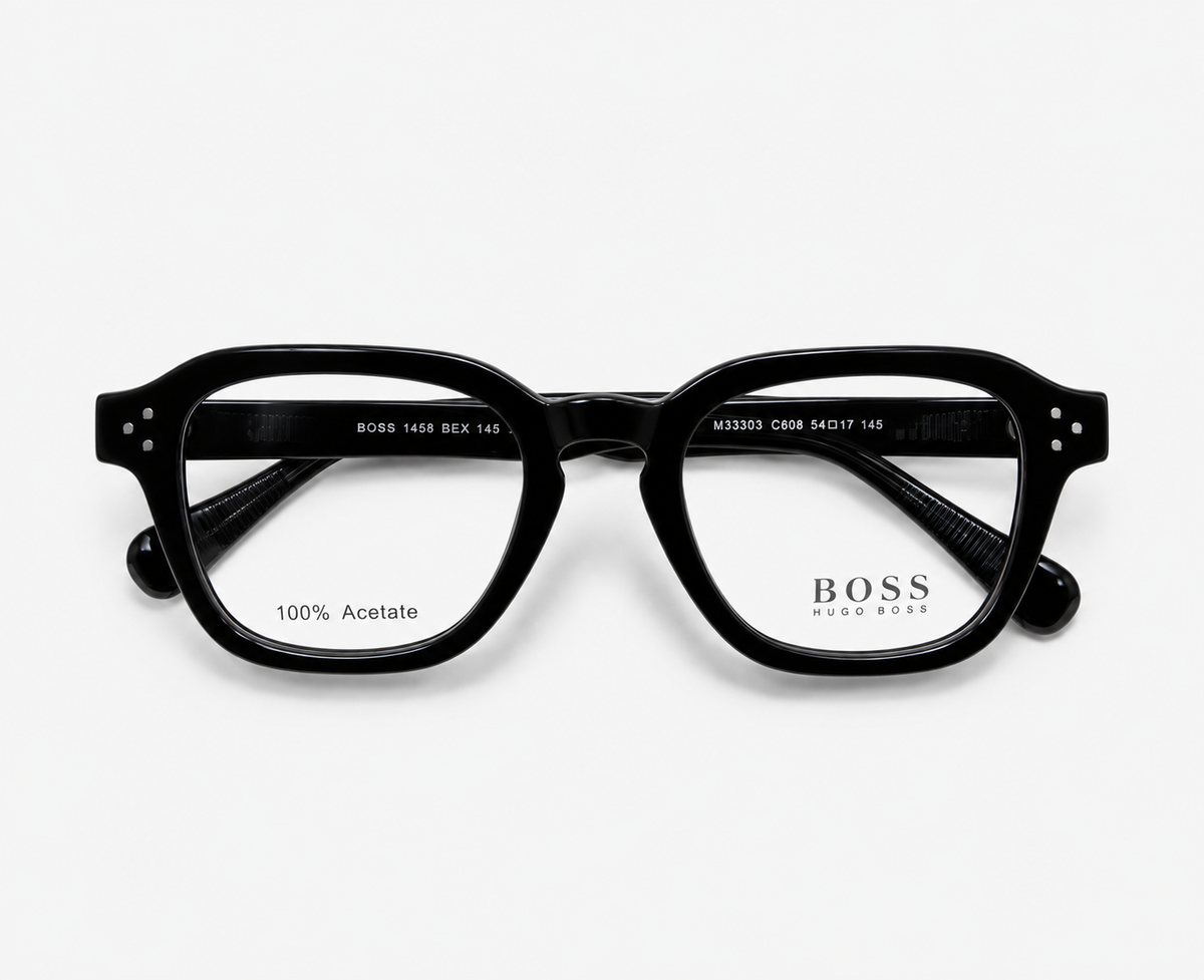 Hugo Boss 1457 086 Black Square Eyeglasses – 50-22-145