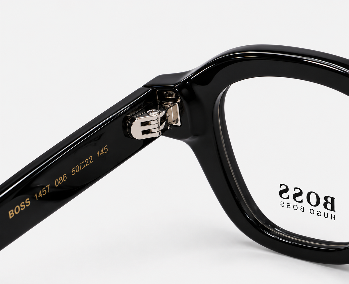 Hugo Boss 1457 086 Black Square Eyeglasses – 50-22-145