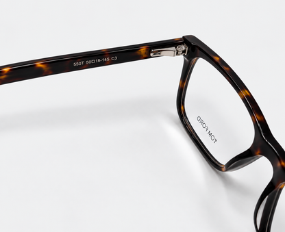 Tom Ford 550T C3 Tortoise Geometric Eyeglasses – 50-18-145