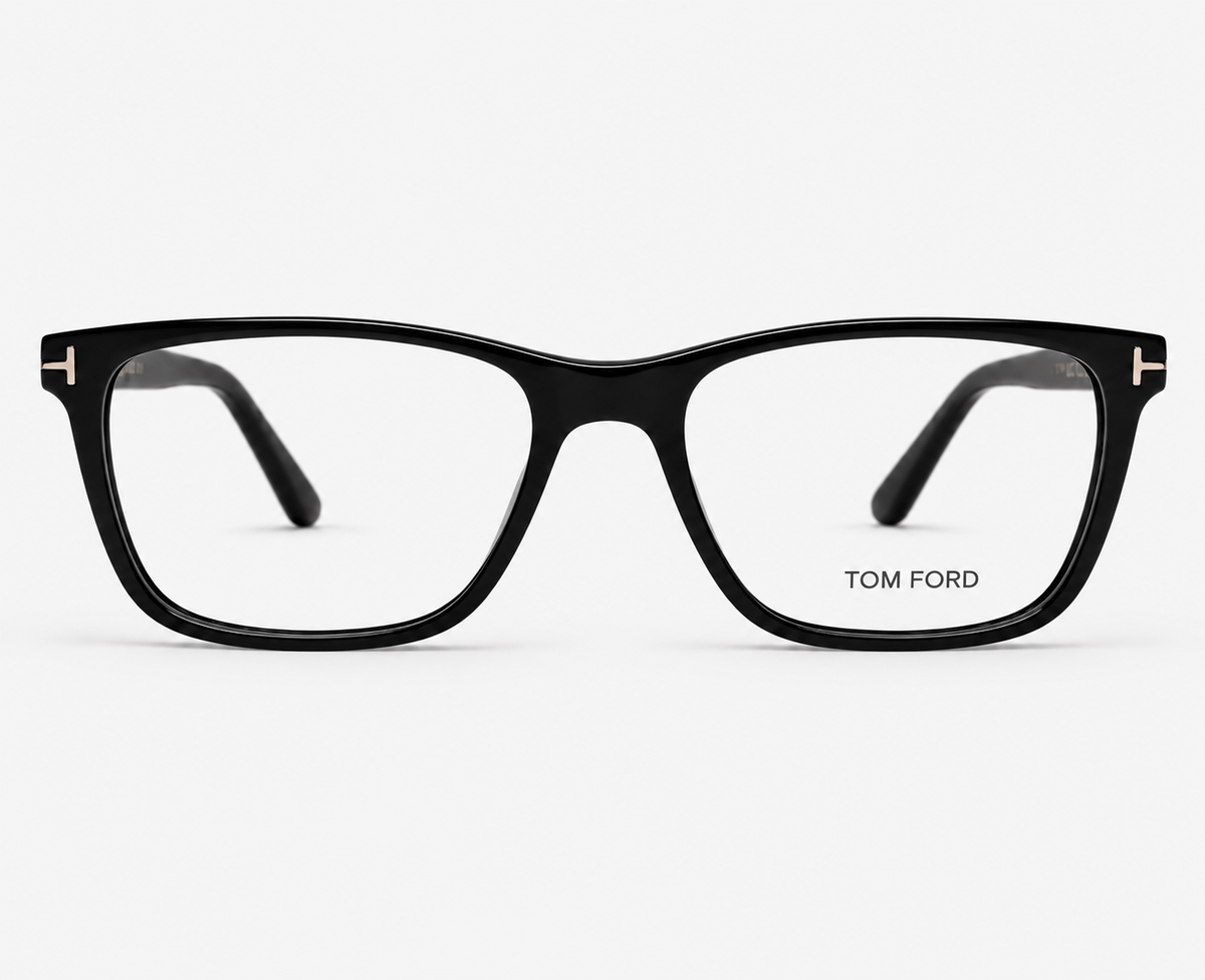 Tom Ford TF5907-B 001 Black Rectangular Eyeglasses – 54-17-145