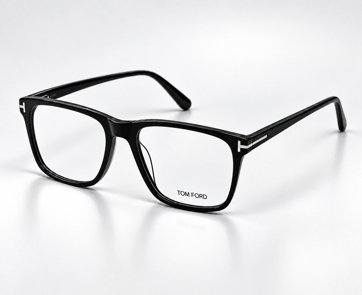 Tom Ford TF5907-B 001 Black Rectangular Eyeglasses – 54-17-145