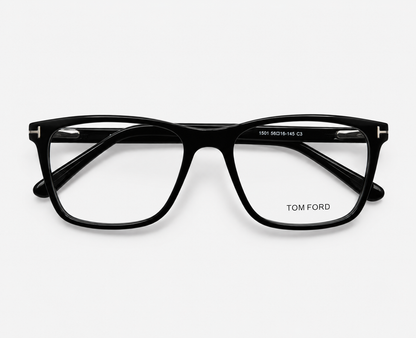 Tom Ford TF5907-B 001 Black Rectangular Eyeglasses – 54-17-145