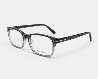 Tom Ford Shiny TF6105 C6 Glossy Black Acetate Rectangular Eyeglasses – 52-18-145
