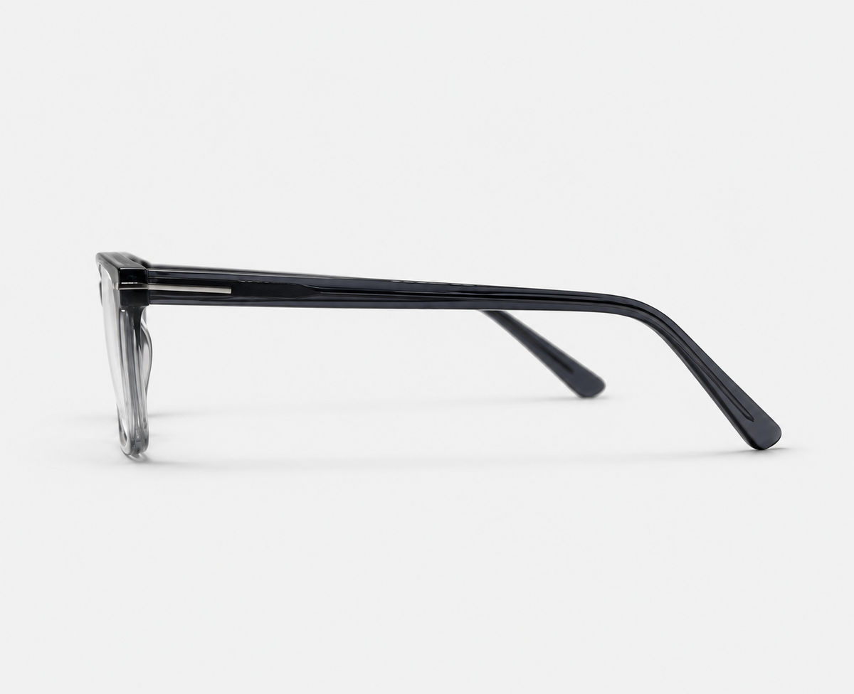 Tom Ford Shiny TF6105 C6 Glossy Black Acetate Rectangular Eyeglasses – 52-18-145