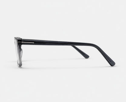 Tom Ford Shiny TF6105 C6 Glossy Black Acetate Rectangular Eyeglasses – 52-18-145