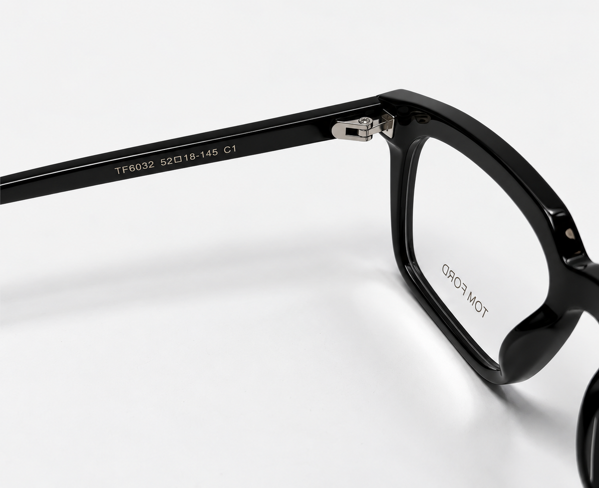 Tom Ford TF6032 C2 Black Rectangular Eyeglasses – 52-18-145