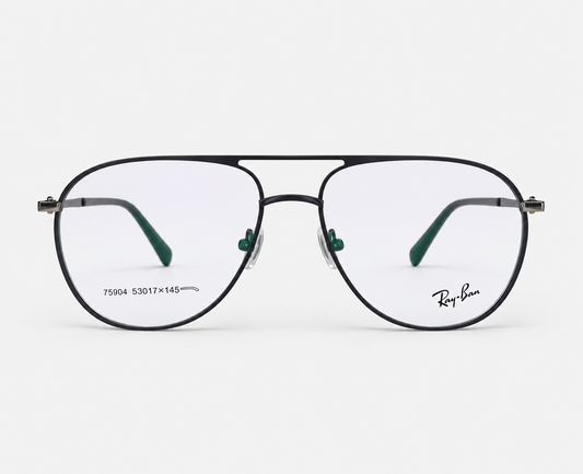Ray-Ban 75904 Black Metal Aviator Eyeglasses – 53-17-145