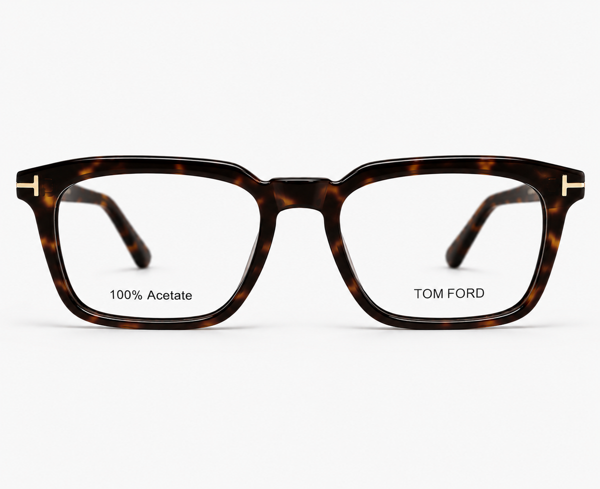 Tom Ford TF6032 C1 Tortoise Rectangular Eyeglasses – 52-18-145