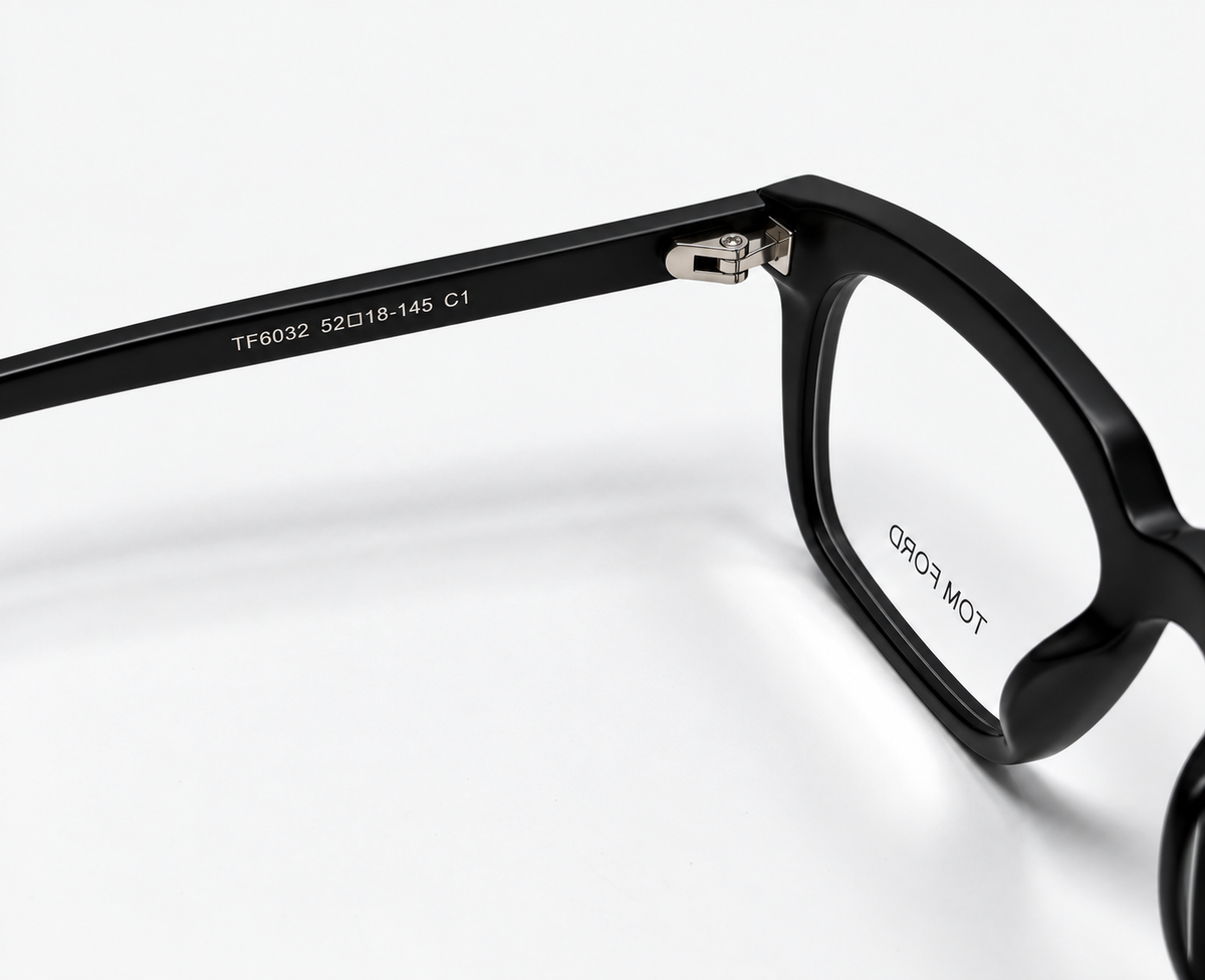 Tom Ford TF6032 C1 Matte Black Rectangular Eyeglasses – 52-18-145