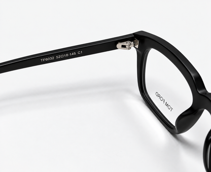 Tom Ford TF6032 C1 Matte Black Rectangular Eyeglasses – 52-18-145