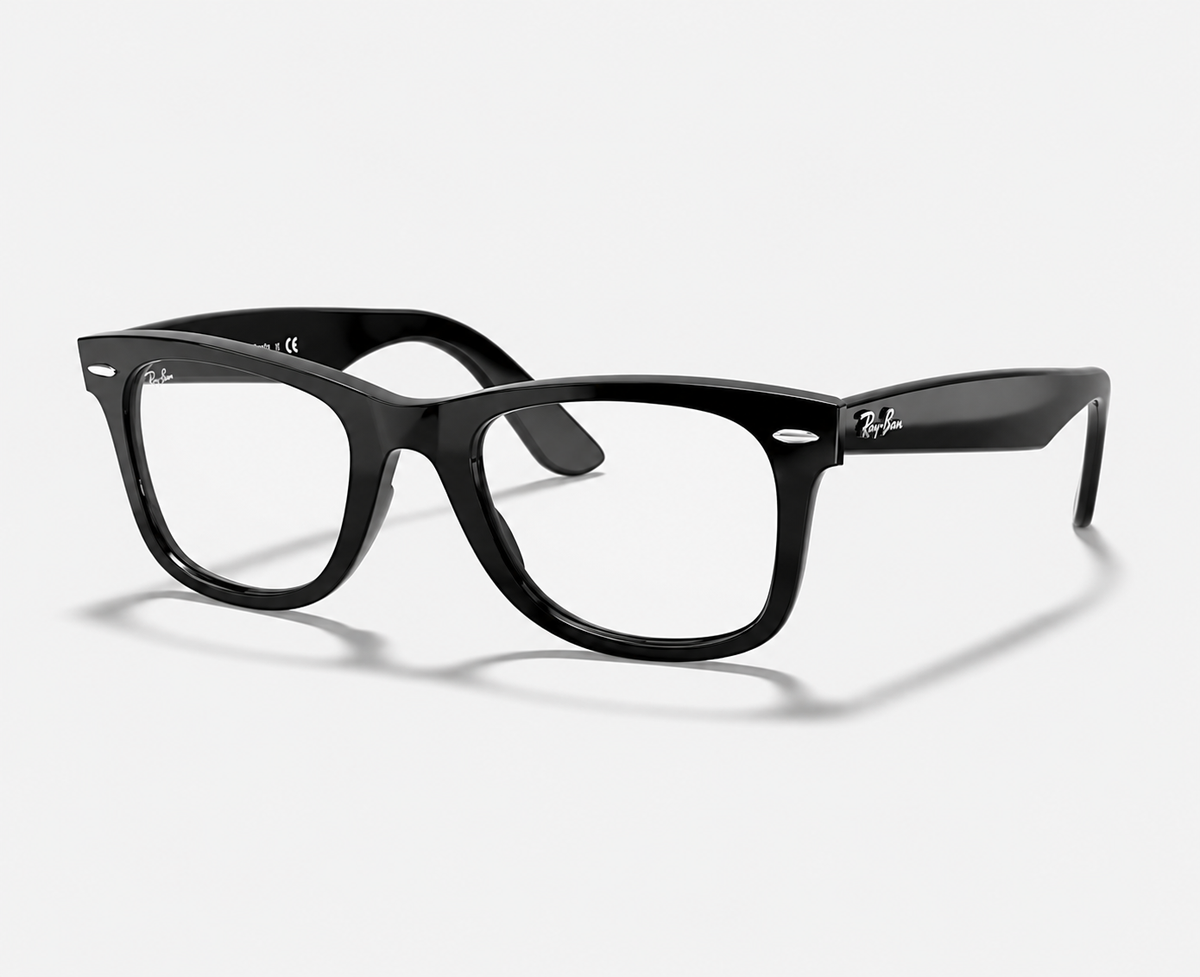 Ray-Ban RB5121 2000 Glossy Black Acetate Wayfarer Eyeglasses – 50-22-150