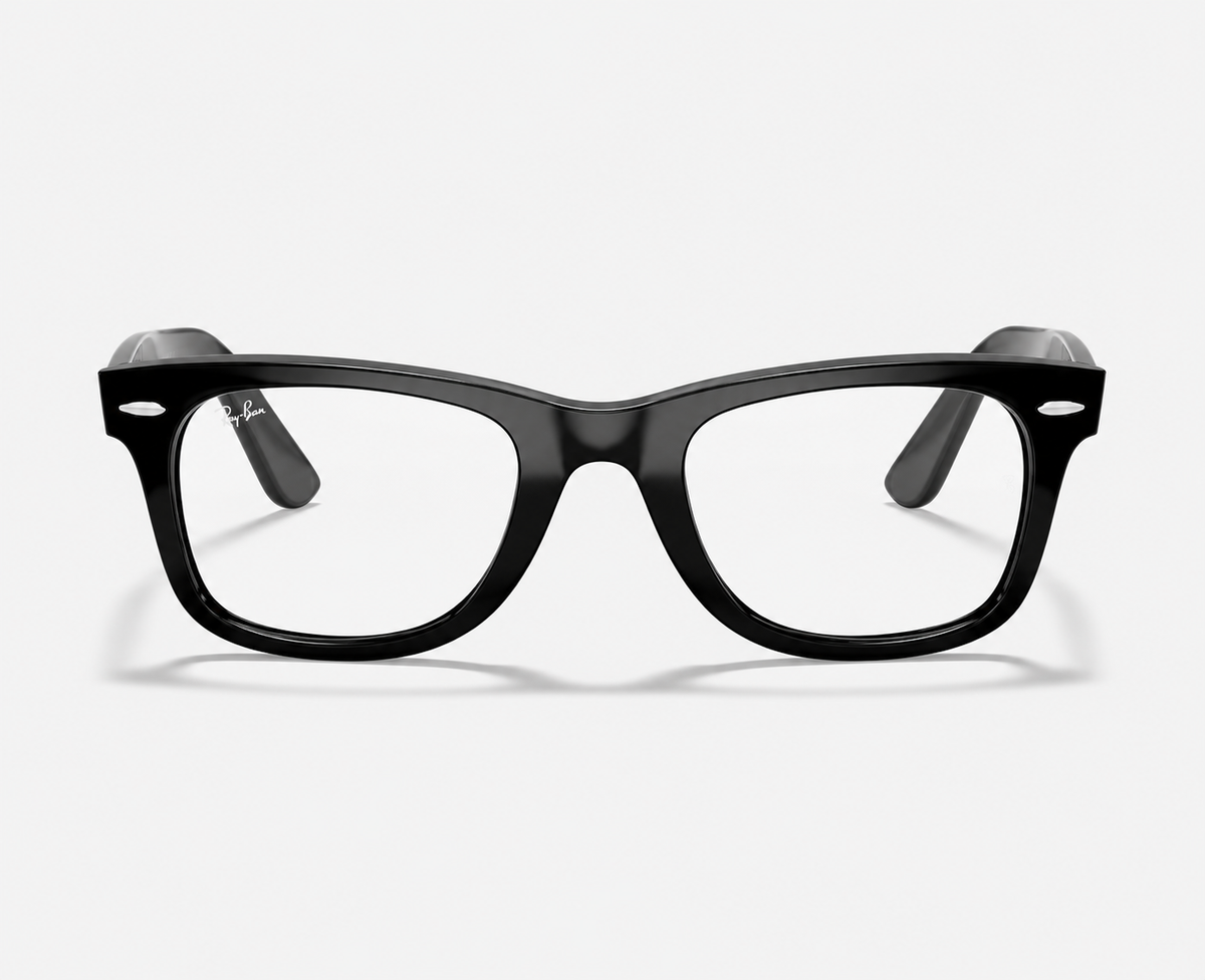 Ray-Ban RB5121 2000 Glossy Black Acetate Wayfarer Eyeglasses – 50-22-150