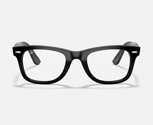 Ray-Ban RB5121 2000 Glossy Black Acetate Wayfarer Eyeglasses – 50-22-150
