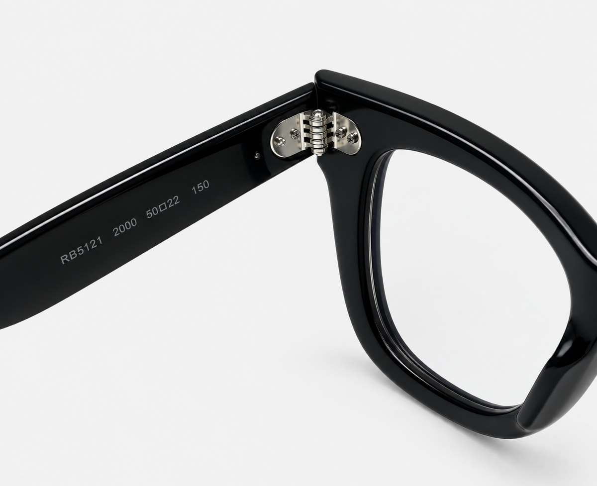 Ray-Ban RB5121 2000 Glossy Black Acetate Wayfarer Eyeglasses – 50-22-150