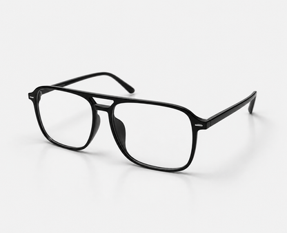 LUMINA 96637 Glossy Black Acetate Square Eyeglasses