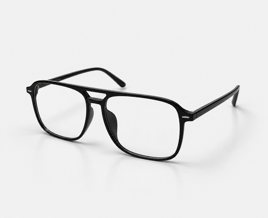 LUMINA 96637 Glossy Black Acetate Square Eyeglasses