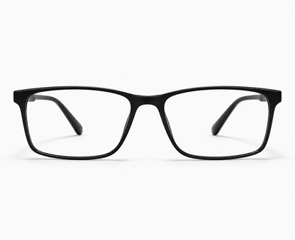 LUMINA 2505 C2 Glossy Black Acetate Square Eyeglasses – 52-16-140