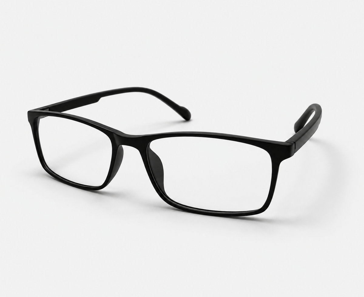 LUMINA 2505 C2 Glossy Black Acetate Square Eyeglasses – 52-16-140