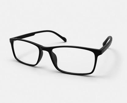 LUMINA 2505 C2 Glossy Black Acetate Square Eyeglasses – 52-16-140