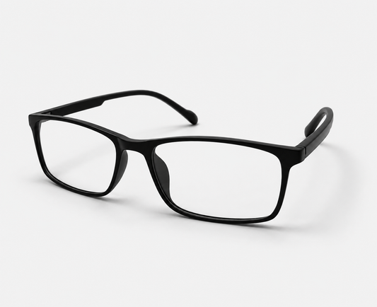LUMINA 2505 C2 Glossy Black Acetate Square Eyeglasses – 52-16-140