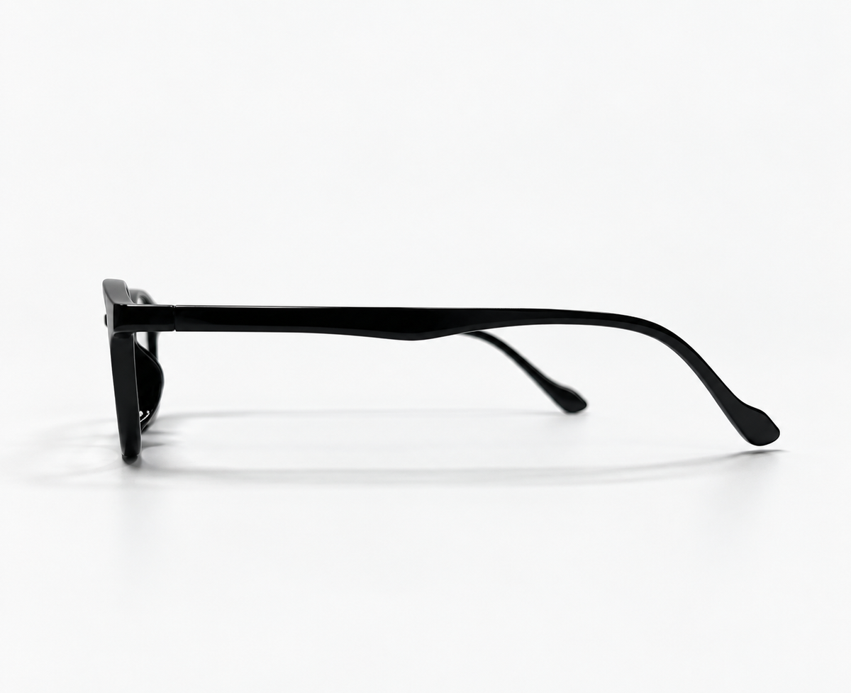 LUMINA 2516 C1 Glossy Black Acetate Round-Panto Eyeglasses – 48-18-143