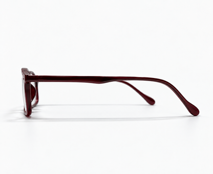 LUMINA 2516 C6 Glossy Maroon Acetate Round-Panto Eyeglasses – 48-19-143