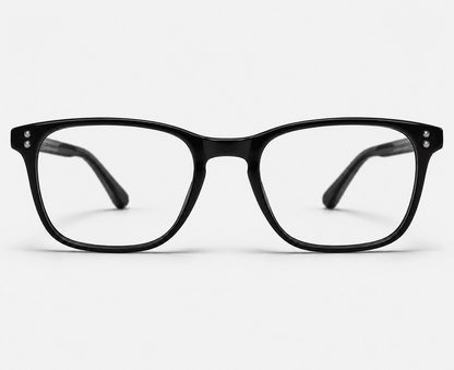 LUMINA 2511 C1 Glossy Black Acetate Square Eyeglasses – 50-20-142