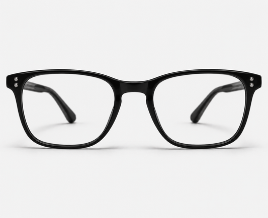 LUMINA 2511 C1 Glossy Black Acetate Square Eyeglasses – 50-20-142