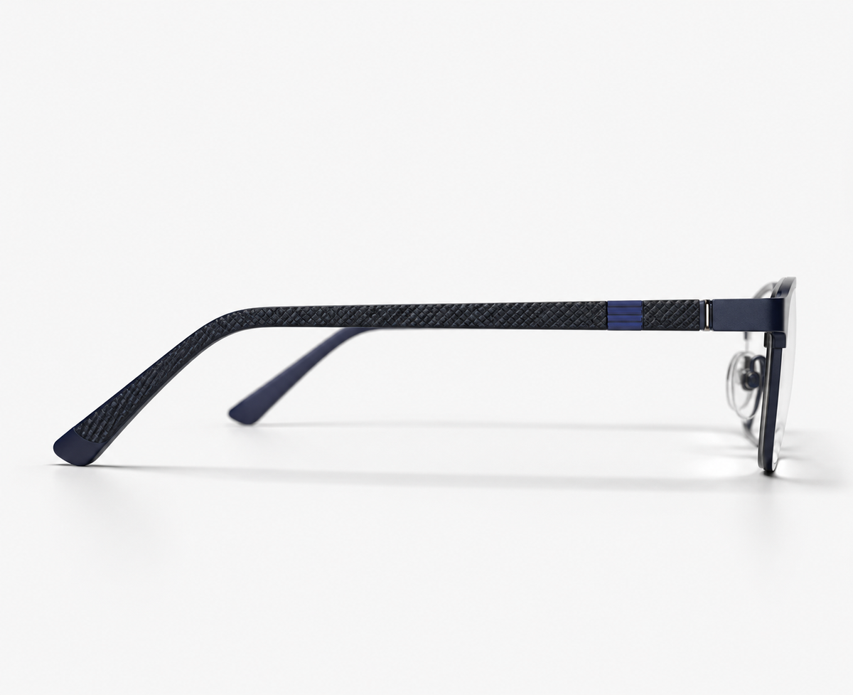 LUMINA 1524 C6 Matte Navy Blue Metal Rectangle Eyeglasses – 53-17-145
