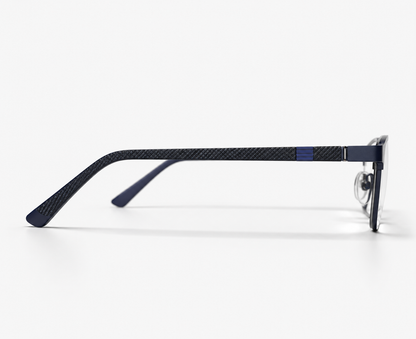 LUMINA 1524 C6 Matte Navy Blue Metal Rectangle Eyeglasses – 53-17-145