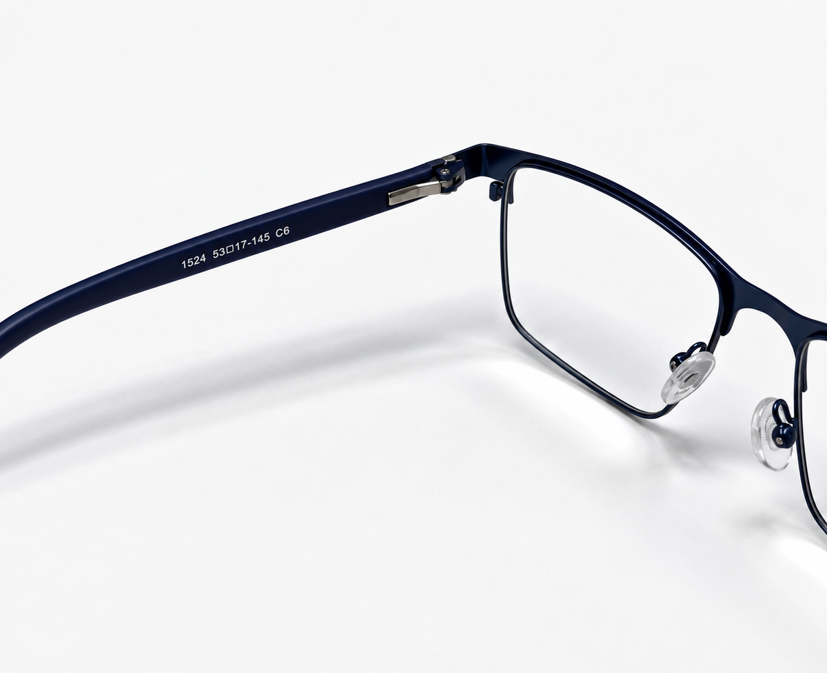 LUMINA 1524 C6 Matte Navy Blue Metal Rectangle Eyeglasses – 53-17-145