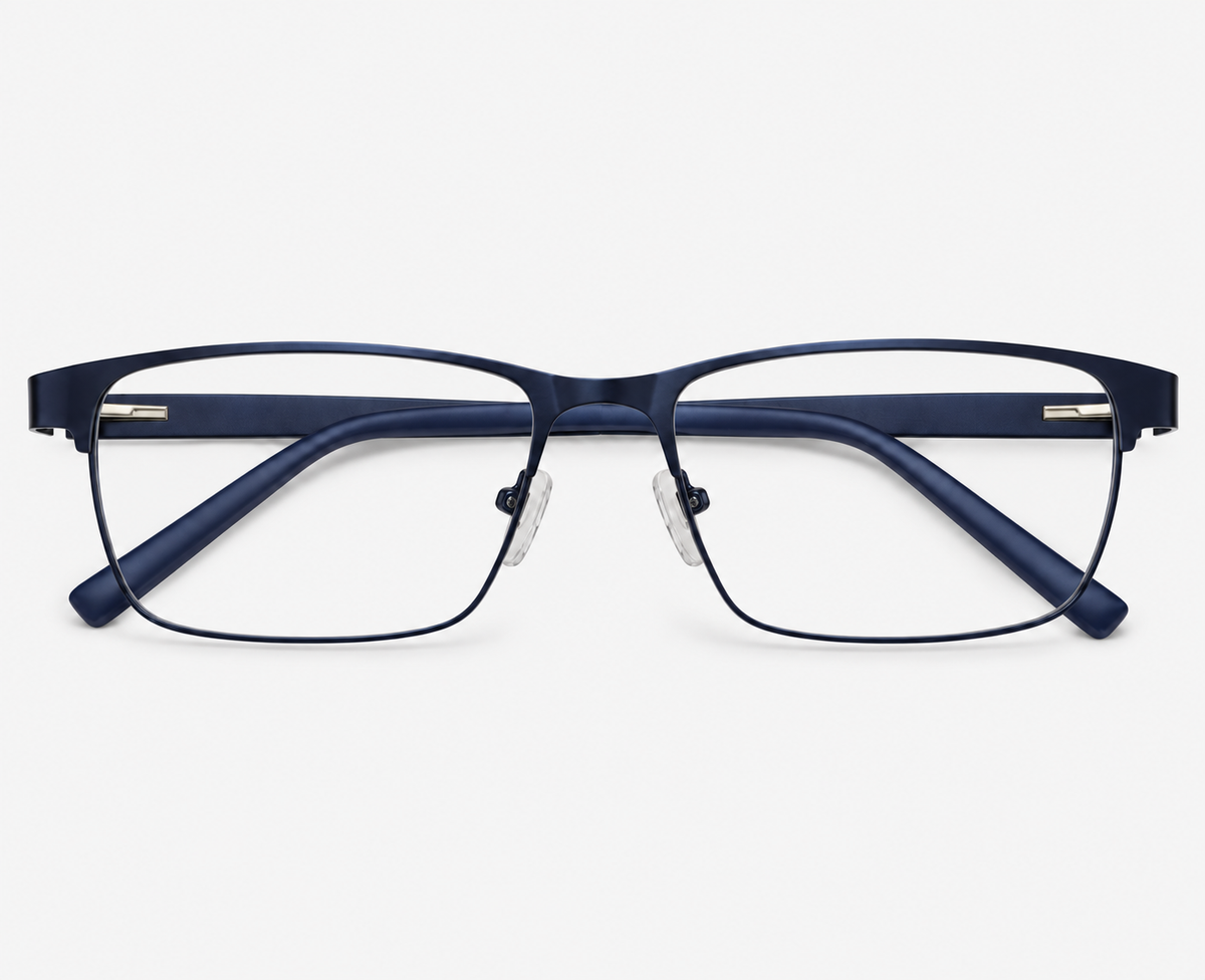 LUMINA 1524 C6 Matte Navy Blue Metal Rectangle Eyeglasses – 53-17-145
